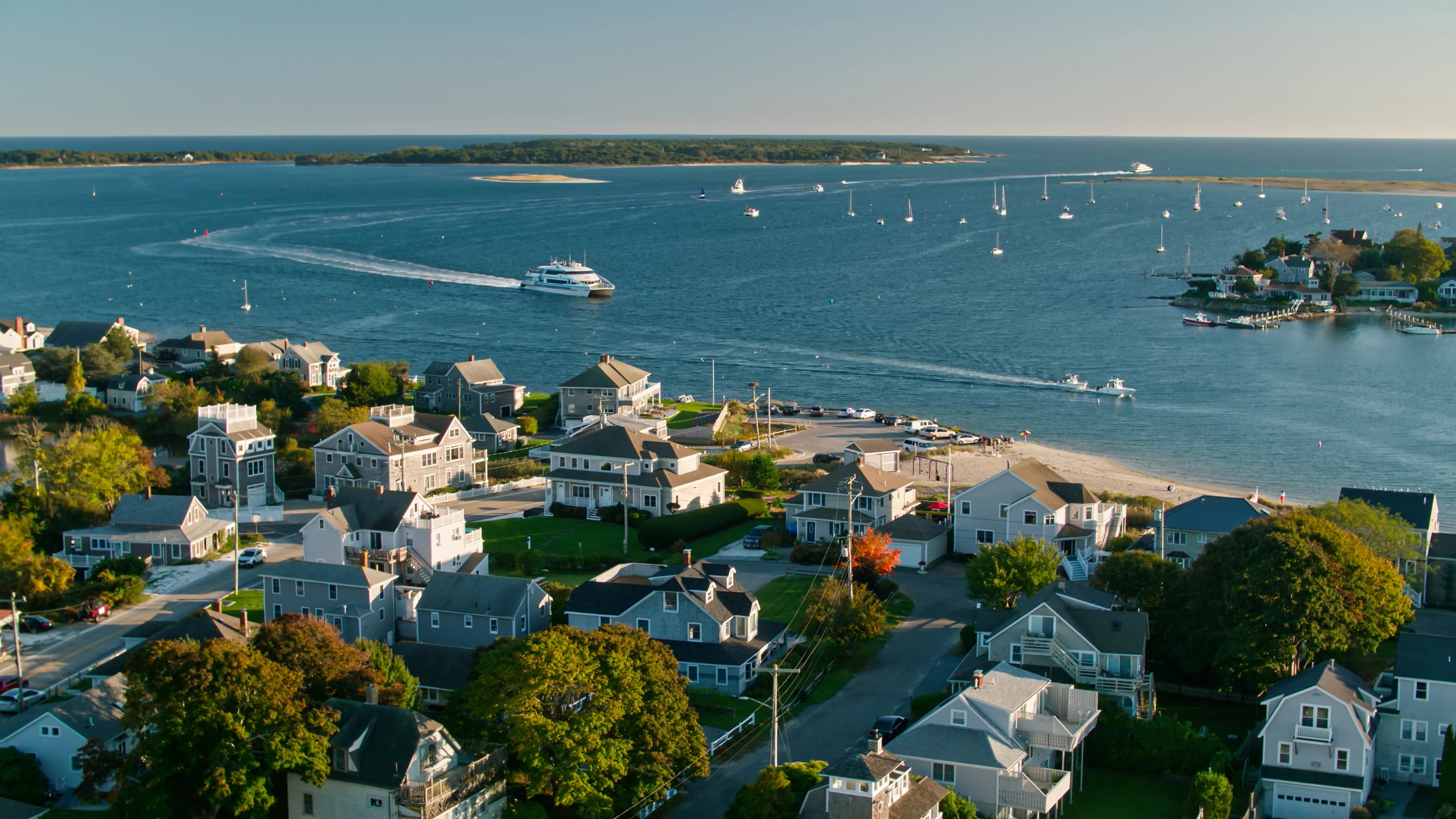 Shops and restaurants along Hyannis Main Street