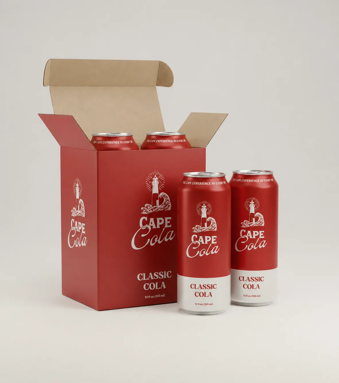 A four-pack of Cape Cola cans